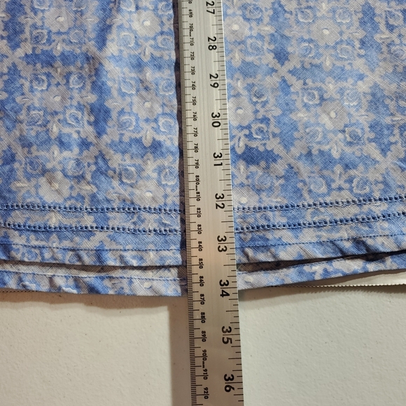 L.L. Bean 18 Petite Light Blue Printed A-Line Maxi Skirt - Picture 5 of 15